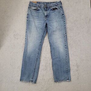 Vtg Y2k Chaps Mens Straight Fit Denim Jeans 36/32 Light Blue Frayed Hem   JCT